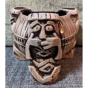 Disney TRADER SAMS Grog Grotto UH-OA Tiki Mug 1st Edition Hear See Speak No Evil
